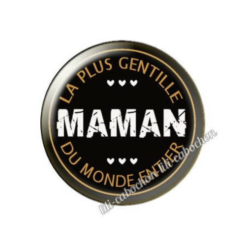 Cabochon résine a coller 25 mm maman av14