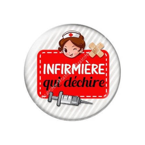Cabochon résine a coller 25 mm infirmière j14 