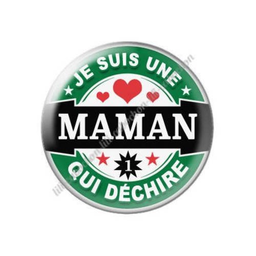 Cabochon résine a coller 25 mm maman o2 