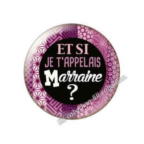 Cabochon résine a coller 25 mm annonce et si je 'appelais marraine? a73