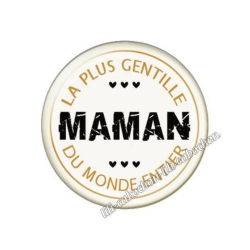 Cabochon résine a coller 25 mm maman av10