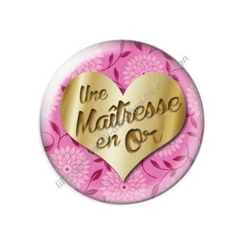 Cabochon résine a coller 25 mm maîtresse en or h9 