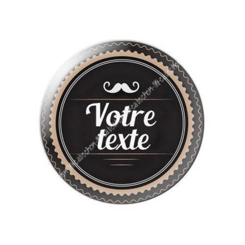 Cabochon résine a coller 25 mm à personnaliser avec votre texte ref f68 