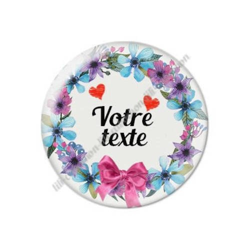 Cabochon résine a coller 25 mm à personnaliser avec votre texte ref f90 