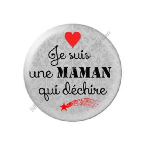 Cabochon résine a coller 25 mm maman o3 