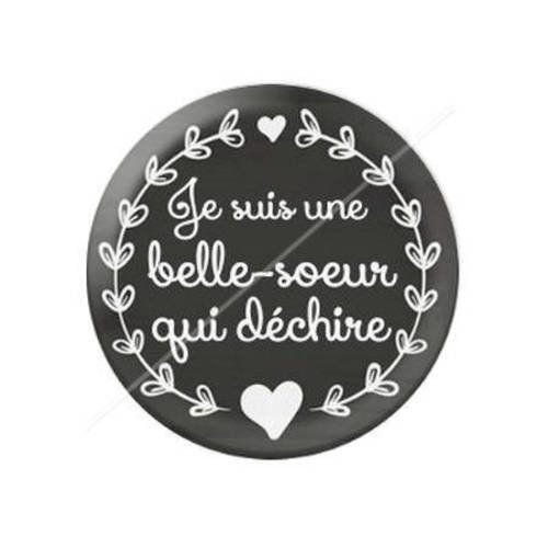 Cabochon résine a coller 25 mm belle soeur e1 