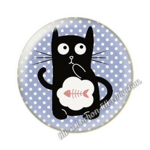 Cabochon en résine époxy 25 mm chat c9