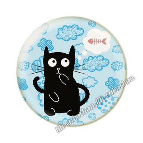 Cabochon en résine époxy 25 mm chat étoile c2