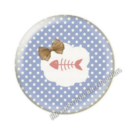 Cabochon en résine époxy 25 mm chat c11