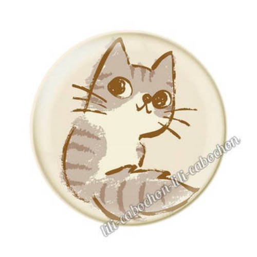 Cabochon en résine époxy 25 mm chat c15