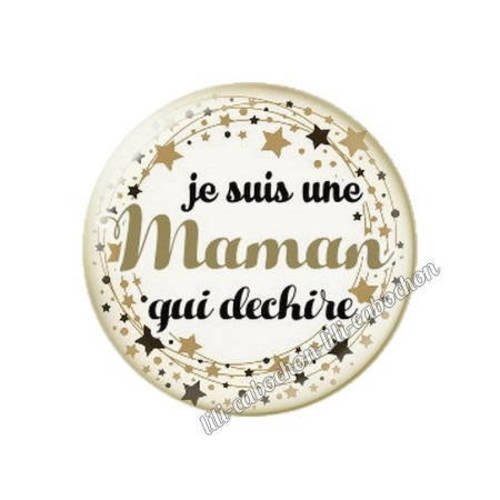 Cabochon résine a coller 25 mm maman r4 
