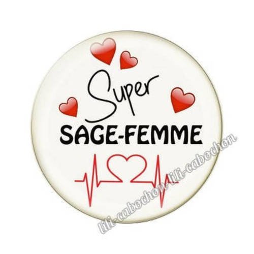 Cabochon en résine époxy 25 mm super sage-femme