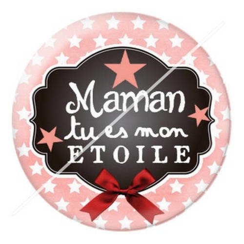Cabochon résine a coller 25 mm pour maman d8 