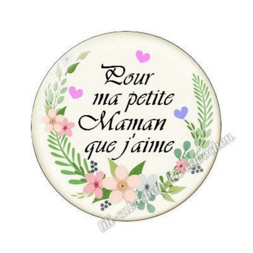 Cabochon en résine époxy 25 mm  thème maman 11