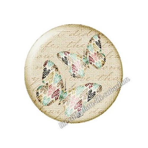 Cabochon résine a coller 25 mm motif papillon fleurs 2