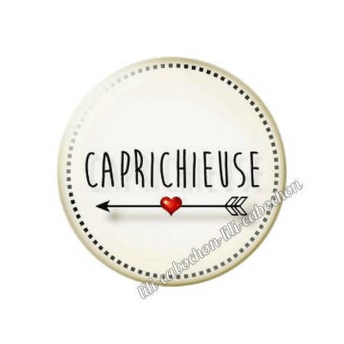 Cabochon résine a coller 25 mm texte caprichieuse