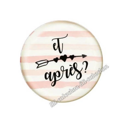 Cabochon résine a coller 25 mm texte et après