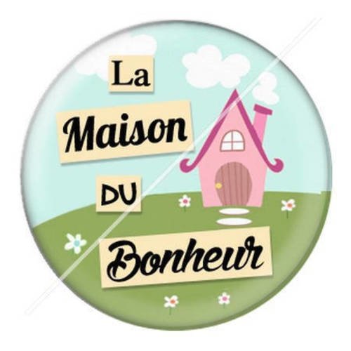 Cabochon résine a coller 25 mm la maison du bonheur 6 
