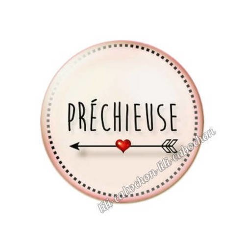 Cabochon résine a coller 25 mm texte préchieuse 2