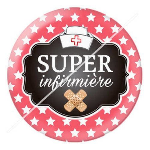 Cabochon résine a coller 25 mm pour infirmière b13 