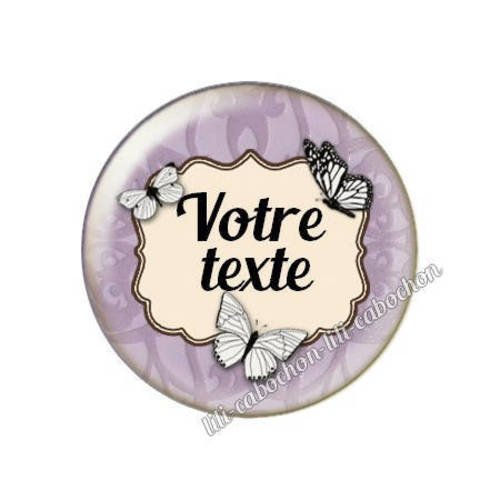 Cabochon résine a coller 25 mm à personnaliser avec votre texte ref g3