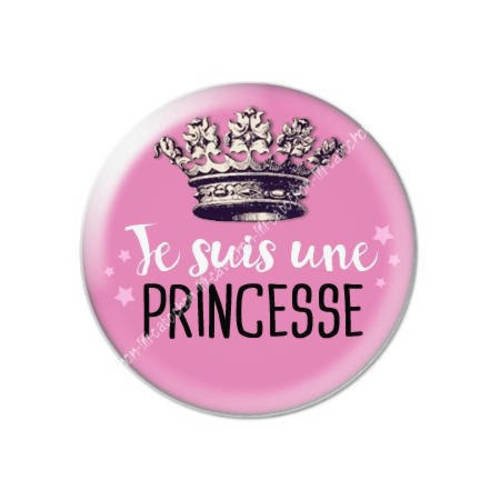 Cabochon résine a coller 25 mm je suis une princesse 13 