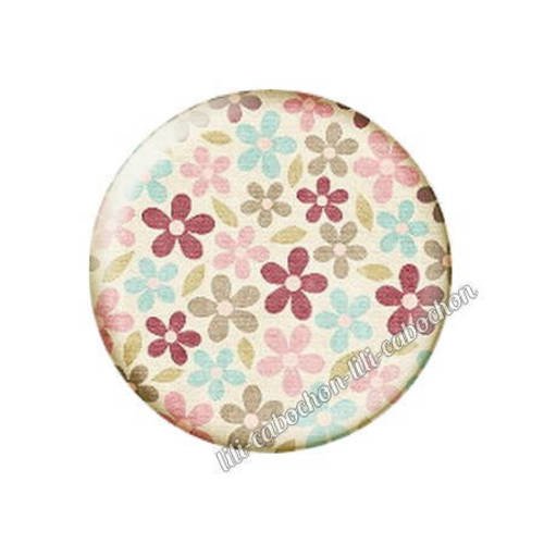 Cabochon résine a coller 25 mm motif fleurs 2