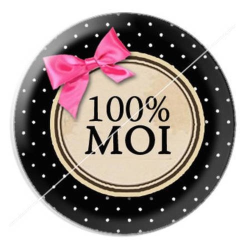 Cabochon résine a coller 25 mm 100% moi 