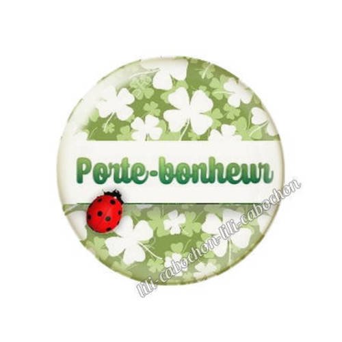 Cabochon résine a coller 25 mm porte bonheur trèfle coccinelle 1