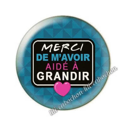 Merci grandir ac14 cabochon en résine époxy 25 mm