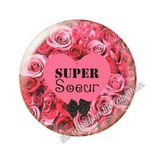 Cabochon en résine époxy 25 mm soeur bb1