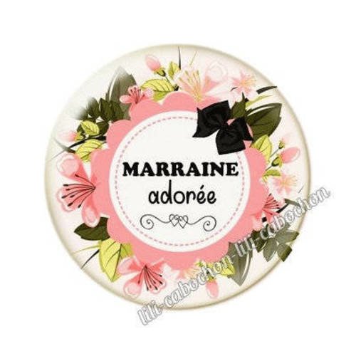 Cabochon en résine époxy 25 mm marraine bb5