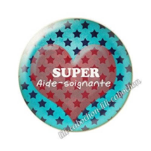 Cabochon en résine époxy 25 mm  aide-soignante bb6