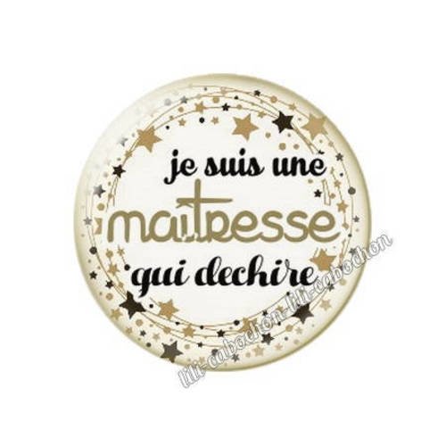 Cabochon résine a coller 25 mm maîtresse r4 