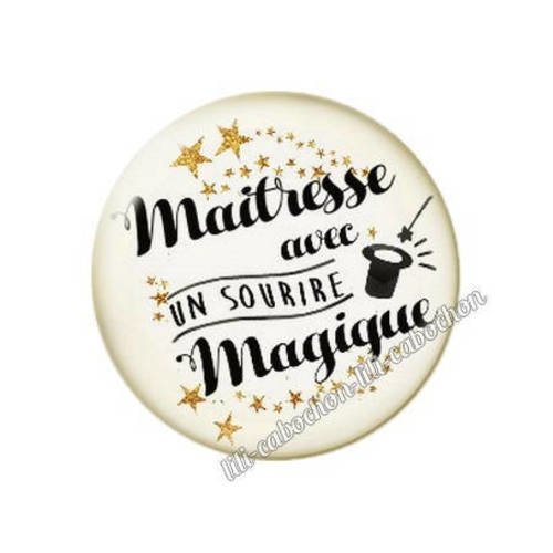 Cabochon résine a coller 25 mm maîtresse r3 