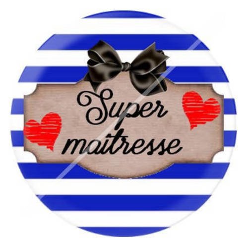 Cabochon résine a coller 25 mm pour super maîtresse 8 