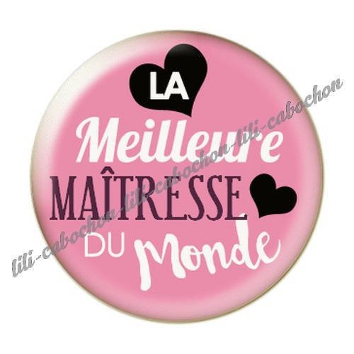 Cabochon résine a coller 25 mm maîtresse i24 