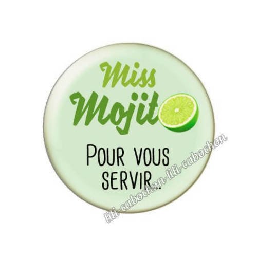 Cabochon résine a coller 25 mm miss mojito 3