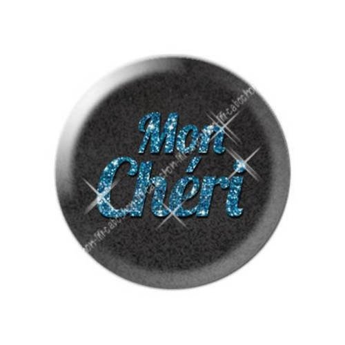 Cabochon résine a coller 25 mm saint valentin mon chéri 