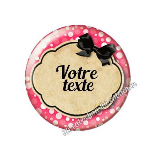 Cabochon résine a coller 25 mm à personnaliser avec votre texte ref g29