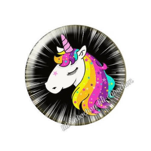 Cabochon résine a coller 25 mm licorne a53