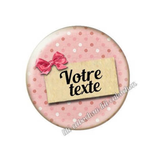 Cabochon résine a coller 25 mm à personnaliser avec votre texte ref g36