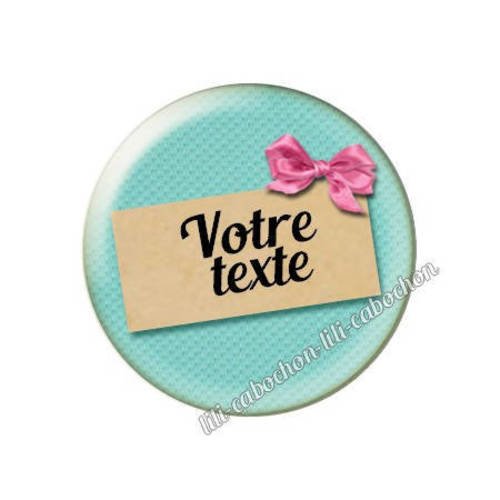 Cabochon résine a coller 25 mm à personnaliser avec votre texte ref g34