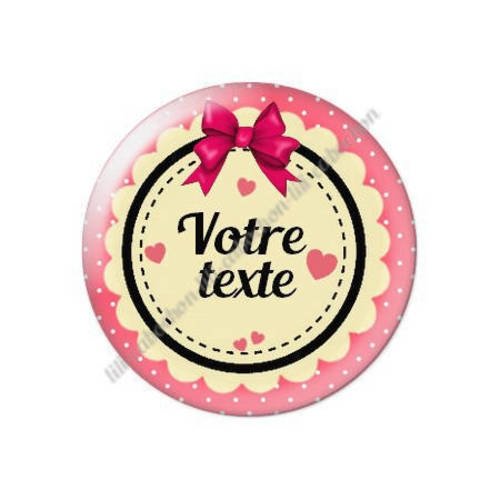 Cabochon résine a coller 25 mm à personnaliser avec votre texte ref f74 