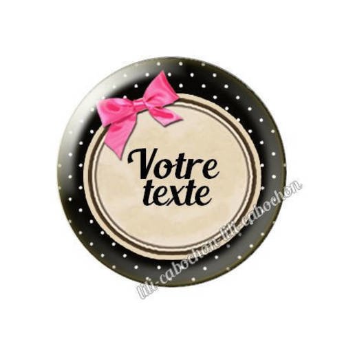 Cabochon résine a coller 25 mm à personnaliser avec votre texte ref g40