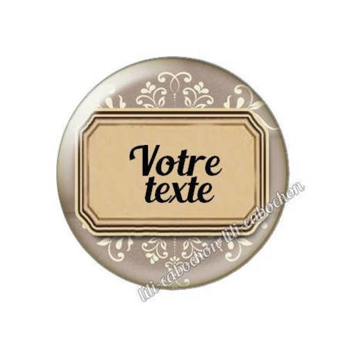 Cabochon résine a coller 25 mm à personnaliser avec votre texte ref g43