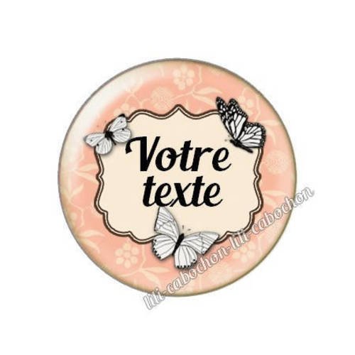 Cabochon résine a coller 25 mm à personnaliser avec votre texte ref g6