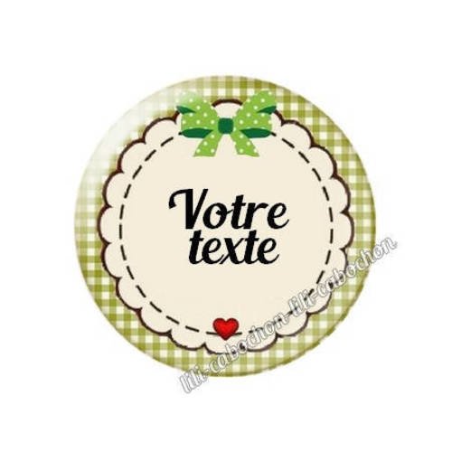 Cabochon résine a coller 25 mm à personnaliser avec votre texte ref g44