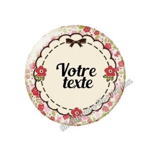 Cabochon résine a coller 25 mm à personnaliser avec votre texte ref g45