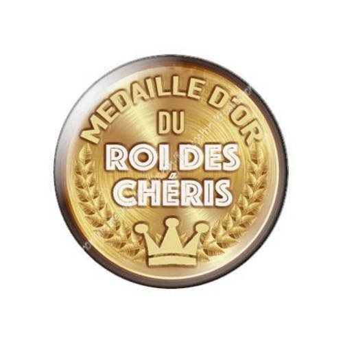 Cabochon résine a coller 25 mm médaille d'or du chéri...4 